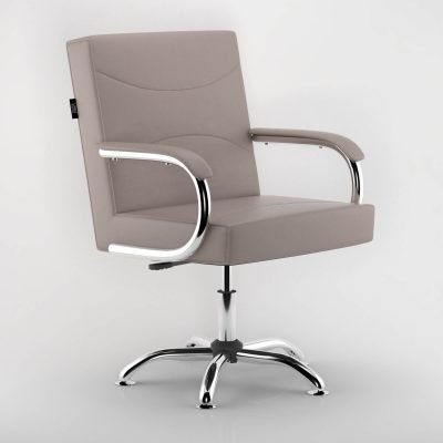 Linea - Cadeira para Cliente Nail Designer com Braços - Capuccino - Render